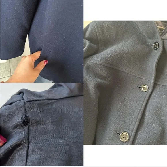 Vintage Navy J. Percy wool peacoat with hood size Medium. - Picture 8 of 8